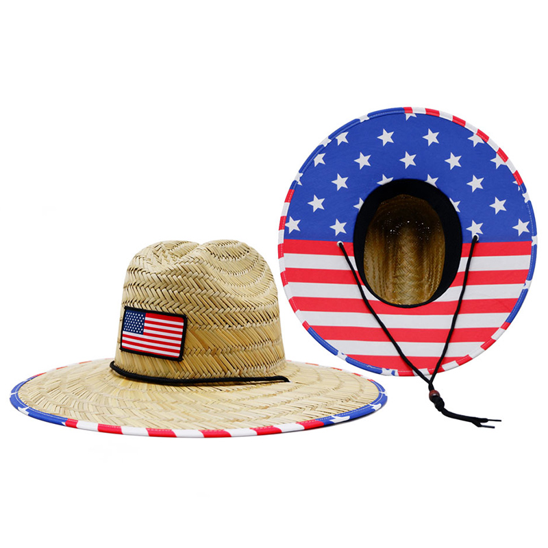 Cappello di paglia con bandiera americana