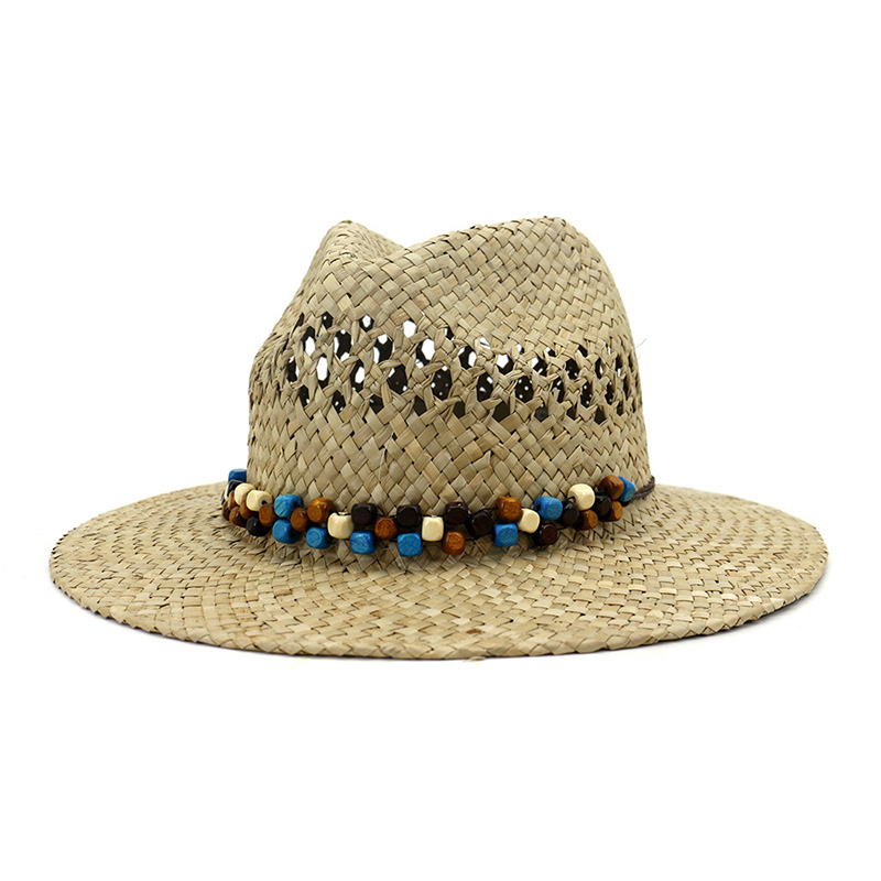 Beach Sun Protect Cappello da sole Fedora in paglia al 100%.