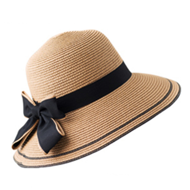 Cappello da pescatore di paglia Bowknot