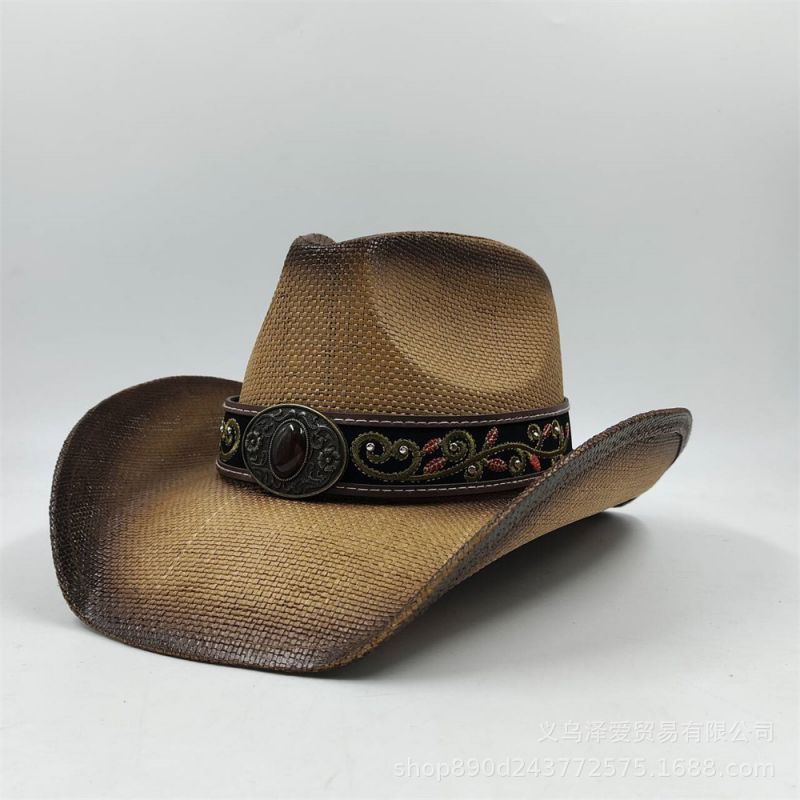 Fabbrica cinese di cappelli di paglia da cowboy di moda in carta al 100%.