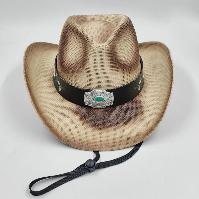 Cappello da spiaggia da cowboy con strass realizzato in Cina