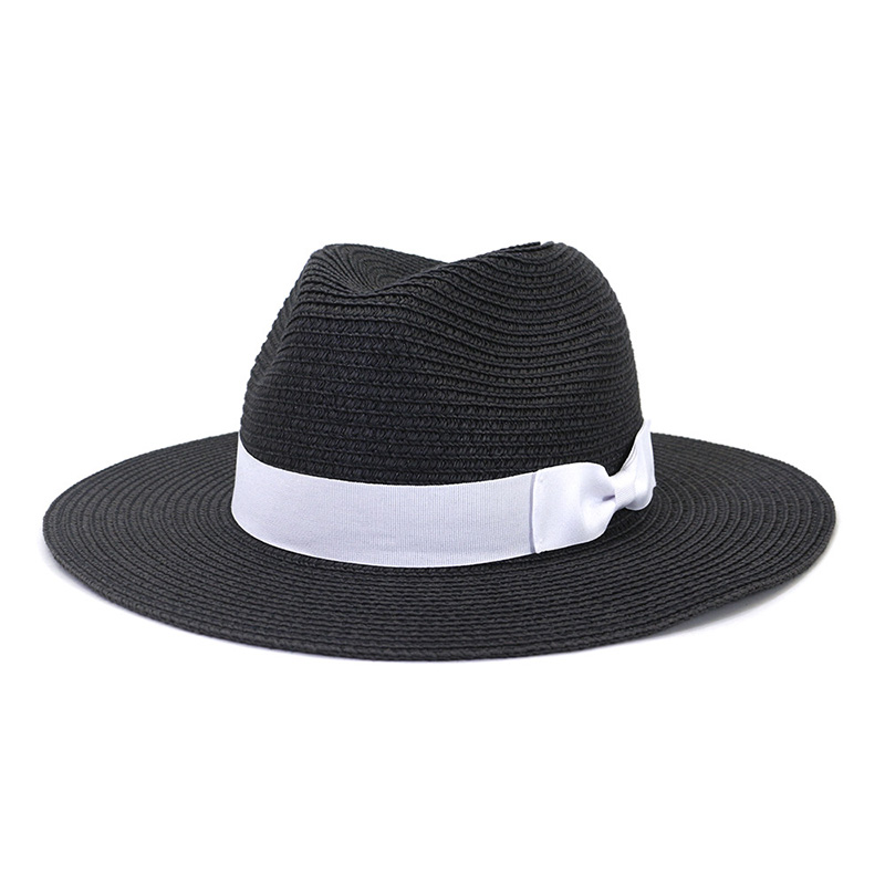 Cappello di paglia Fedora da uomo con fiocco