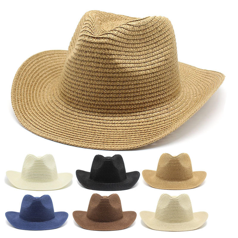 Cappelli da cowboy a treccia di paglia