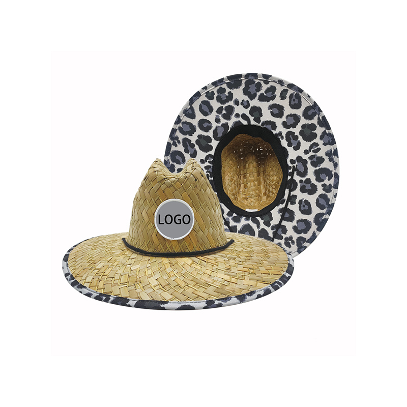 Cappello di paglia leopardato da donna